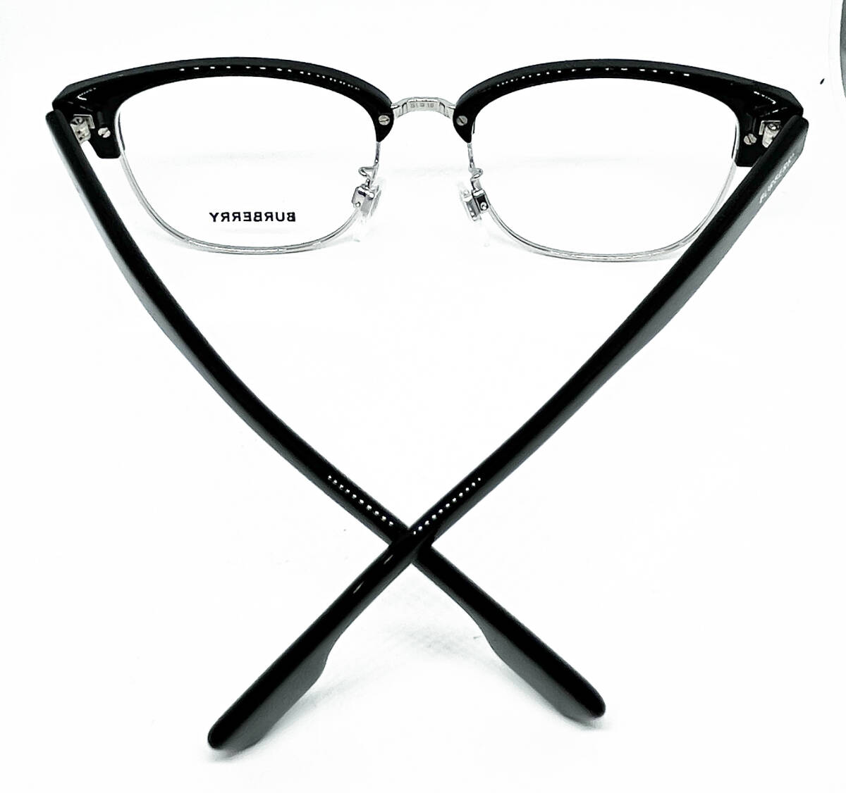 値下 BURBERRY 正規品 眼鏡フレーム BE2351D-3001 黒 ブラック / シルバー 新品 コンビ ウェリントン バーバリー 度付き加工可_画像6
