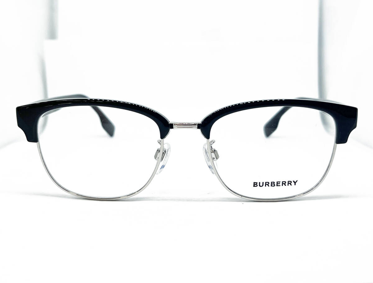 値下 BURBERRY 正規品 眼鏡フレーム BE2351D-3001 黒 ブラック / シルバー 新品 コンビ ウェリントン バーバリー 度付き加工可_画像3