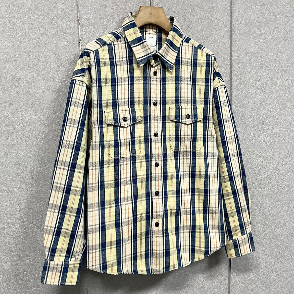 新品未使用 VISVIM ビズビム 2022SS PIONEER CHECK L/S CRASH 長袖 シャツ チェックシャツ 開襟シャツ 0122105011007 中村ヒロキ サイズ2_画像10