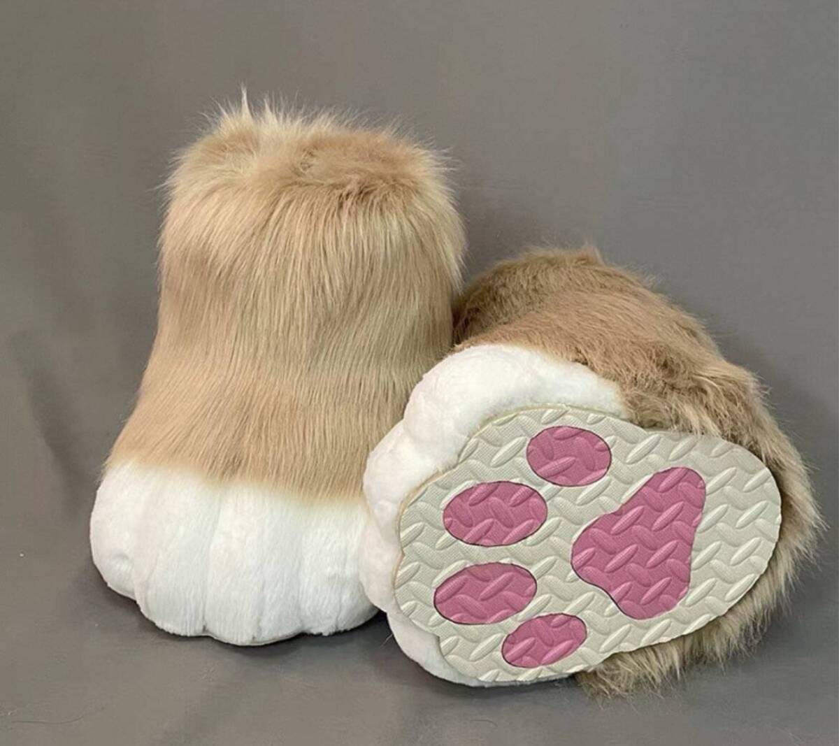 着ぐるみ ケモノ足 茶色 Mサイズ 22.5~24CM ケモノ脚 ファースーツ ケモノ fursuit ぬいぐるみ コスプレ コスチューム kigurumi_画像1