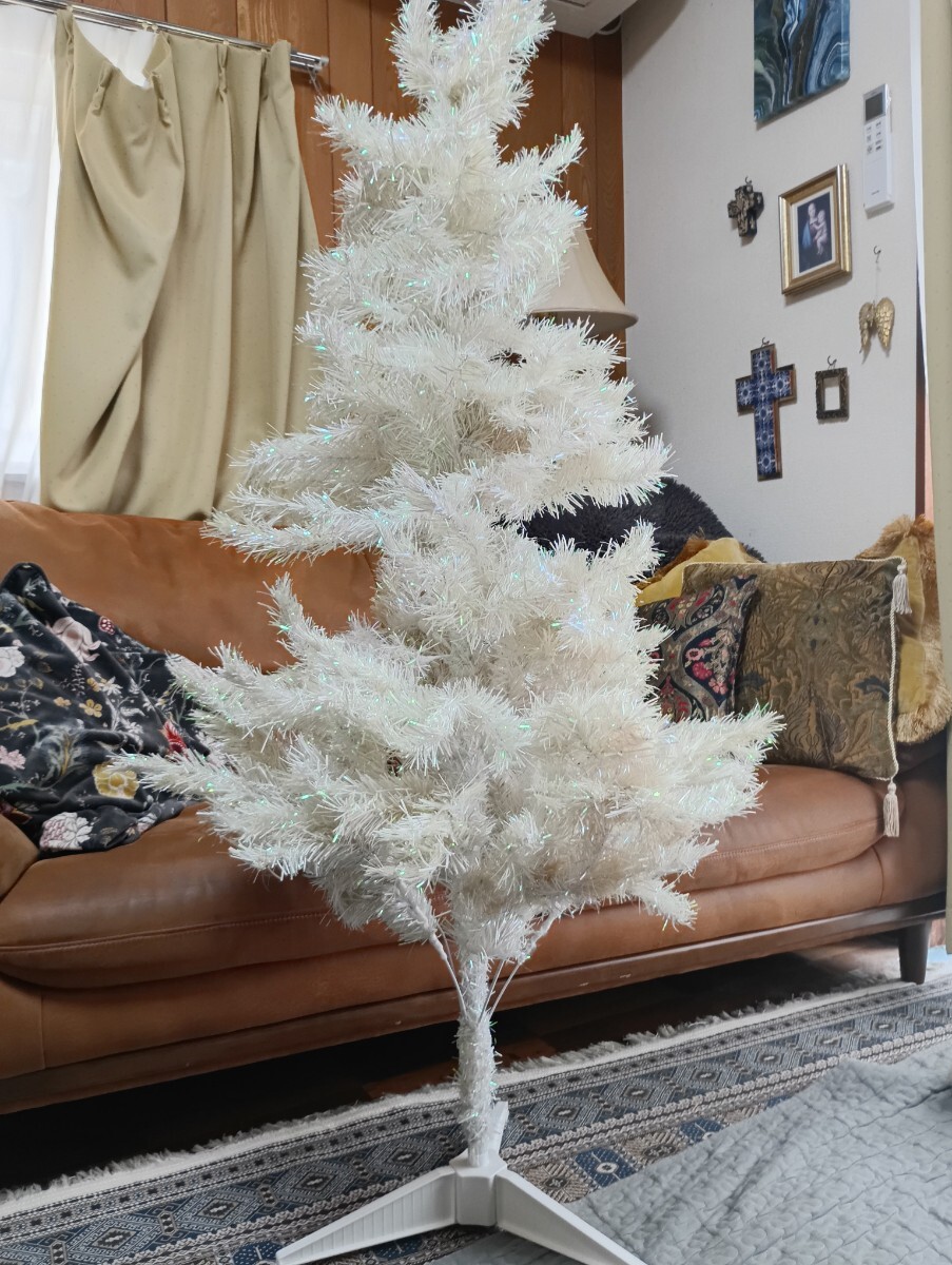 クリスマスツリーホワイト　白　約140㎝(138㎝)_画像1