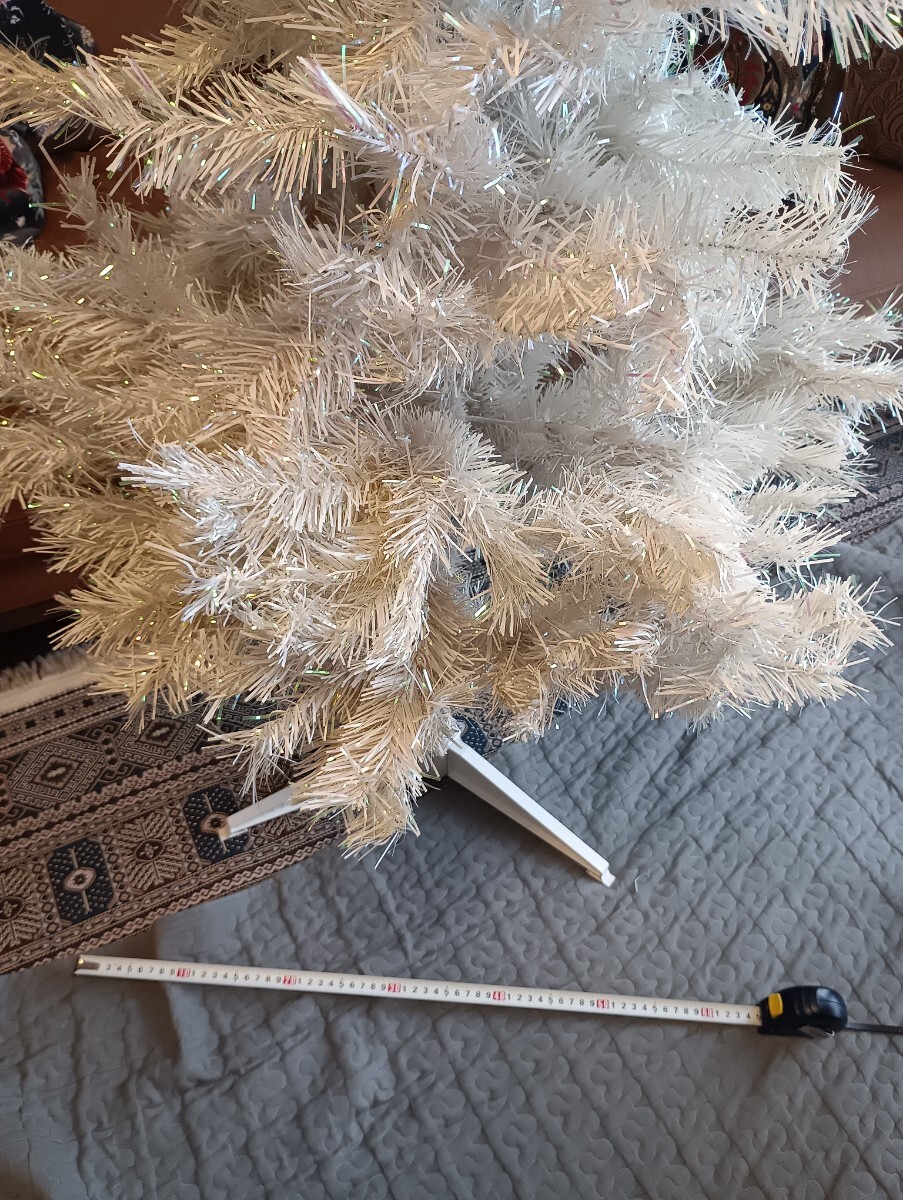 クリスマスツリーホワイト　白　約140㎝(138㎝)_画像7