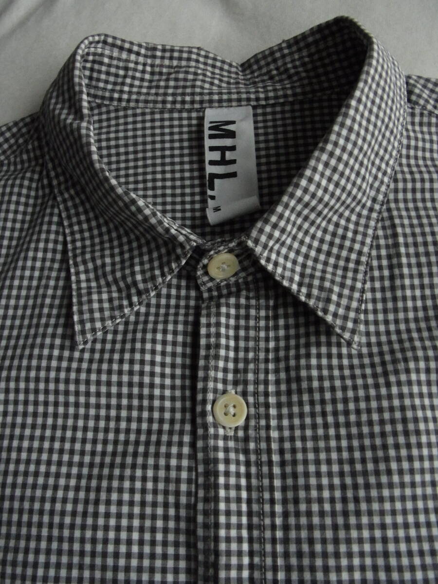 M H L. マーガレットハウエル ギンガムチェック柄 ワークシャツ サイズ M _画像3