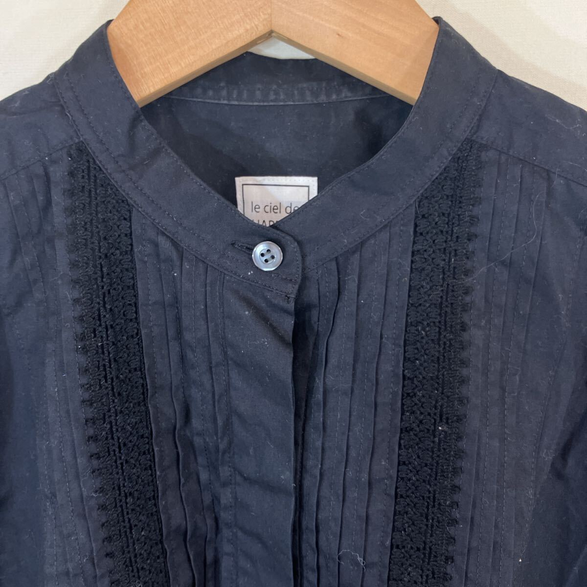 le ciel de HARRISS ハリス ladies レディース トップス スタンドカラー シャツ ブラウス 長袖 ロングスリーブ 36 M_画像4