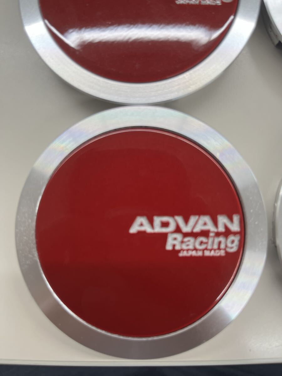 ADVAN Racing センターキャップ 4個セット　ヨコハマ　　　　アドバン　73 フルフラット　キャンディレッド　ホイールセンターキャップ_画像4