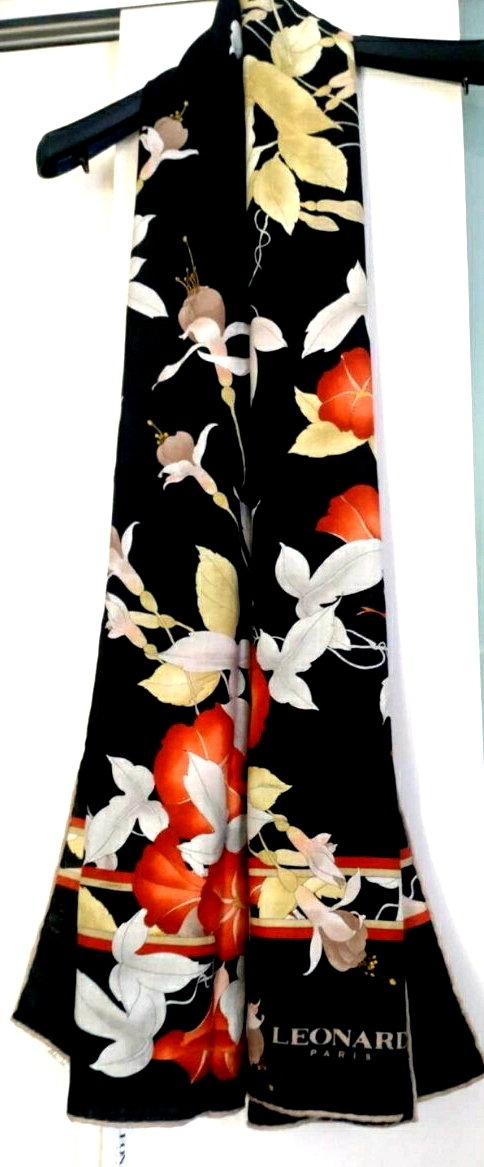 ☆未使用☆ レオナールパリ インポート 定価88,000円タグ付き カシミヤ入り 大判ストール_画像6