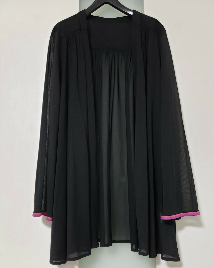 ☆未使用に近い☆　レオナール　定番　シースルーカーディガン　黒　４２_画像1