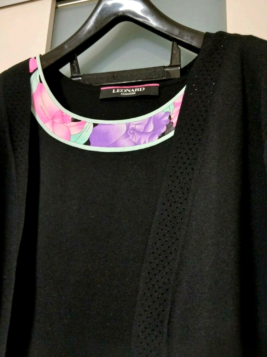 ☆極美品☆ レオナール 肉厚 ニットワンピース&ボレロ 38&38_画像4