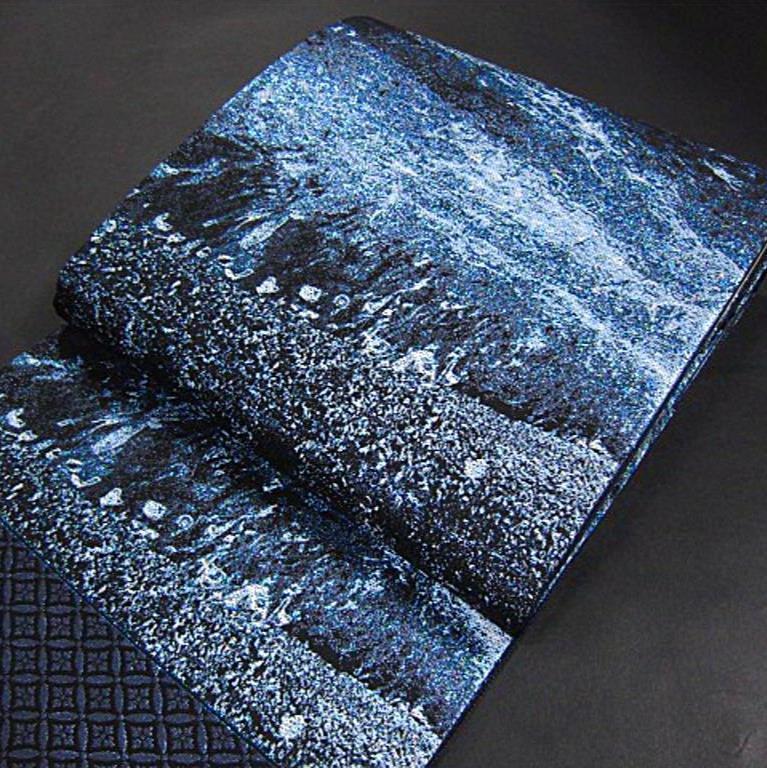 新品未仕立　西陣織六通柄高級袋帯　幻想的美しいグラデーション　 イタリア・青の洞窟_画像1