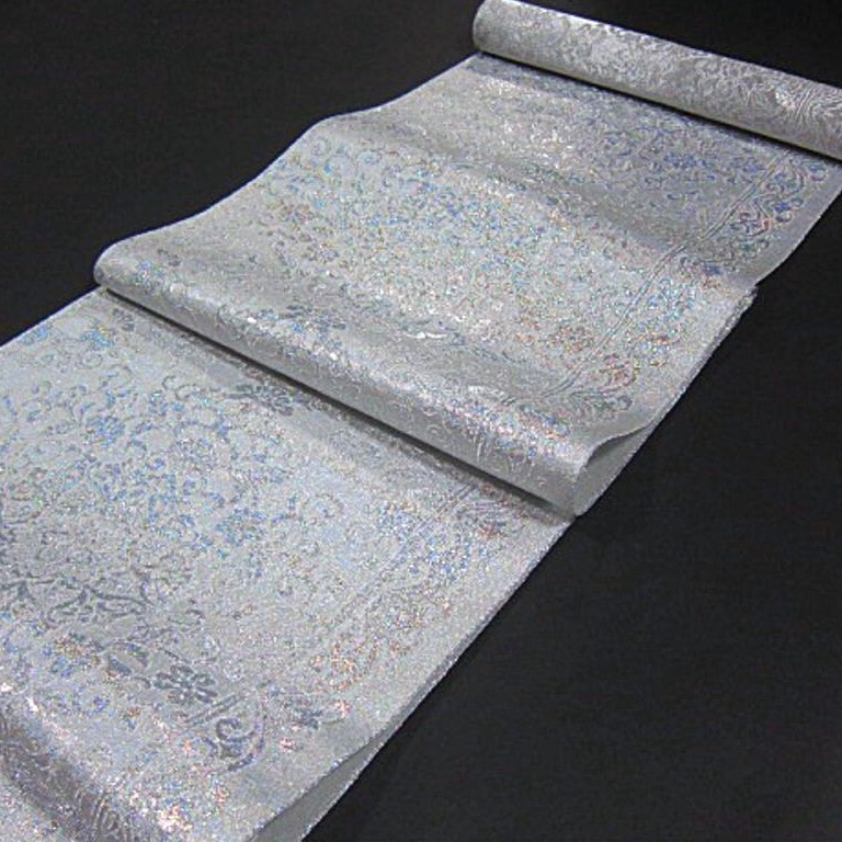 華やかな逸品 新品未仕立 豪華 西陣織六通柄丸巻袋帯 菱華紋模様①_画像5