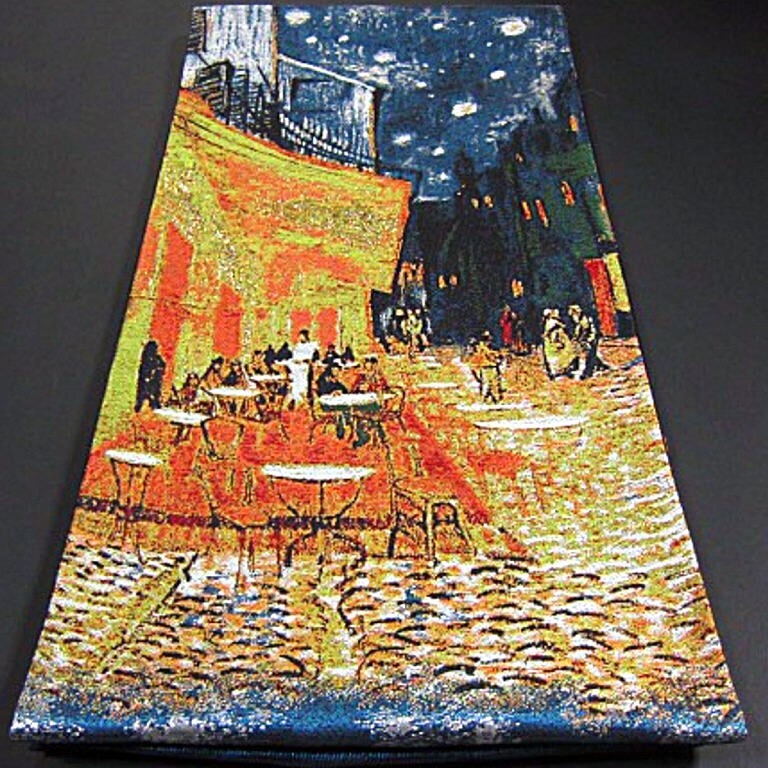 新品未仕立 豪華 西陣織六通柄袋帯 ゴッホ 夜のカフェテラス_画像2