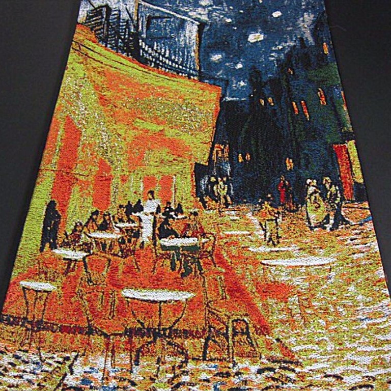 新品未仕立 豪華 西陣織六通柄袋帯 ゴッホ 夜のカフェテラス_画像3