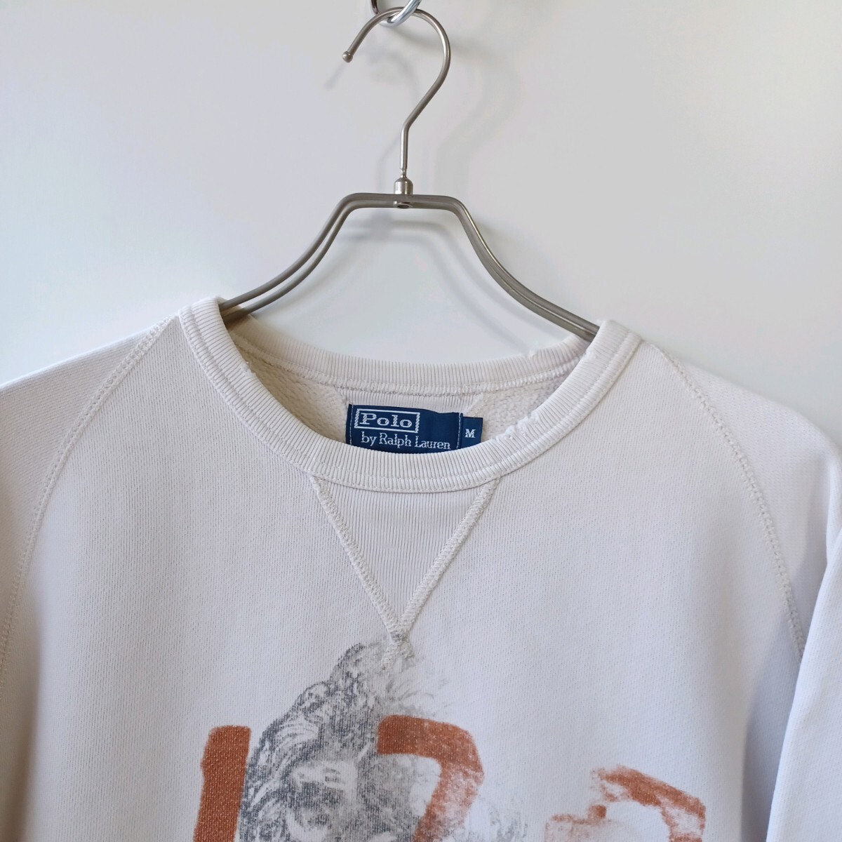 Polo by Ralph Lauren ポロバイラルフローレン スウェット 染み込みプリント ダメージ加工_画像4