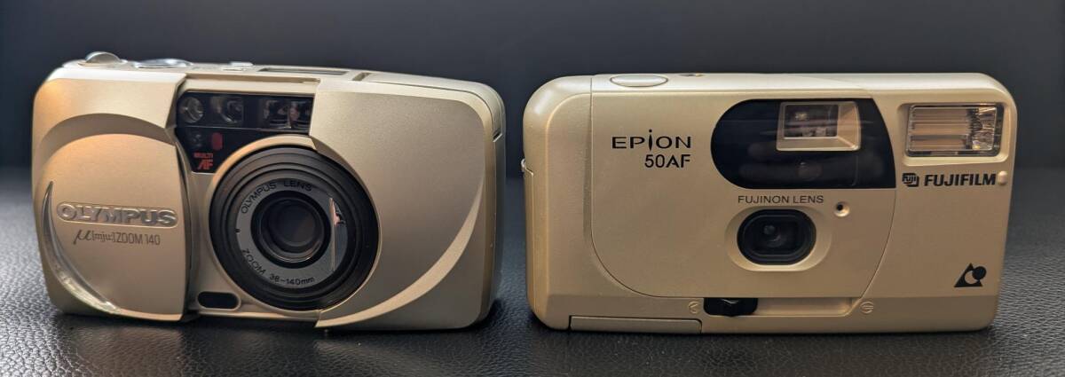 #14438 【フィルムカメラセット!!】 OLYMPUS μ ZOOM140/FUJIFILM EPION 50AF_画像1