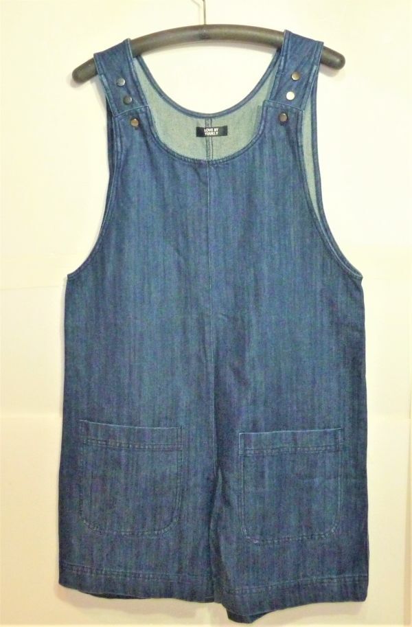 LOVE BY YUUKI.Y(PEACH JOHN)　デニムジャンパースカート　LADY'S　SIZE：M-L　古着　702292-288G_画像1