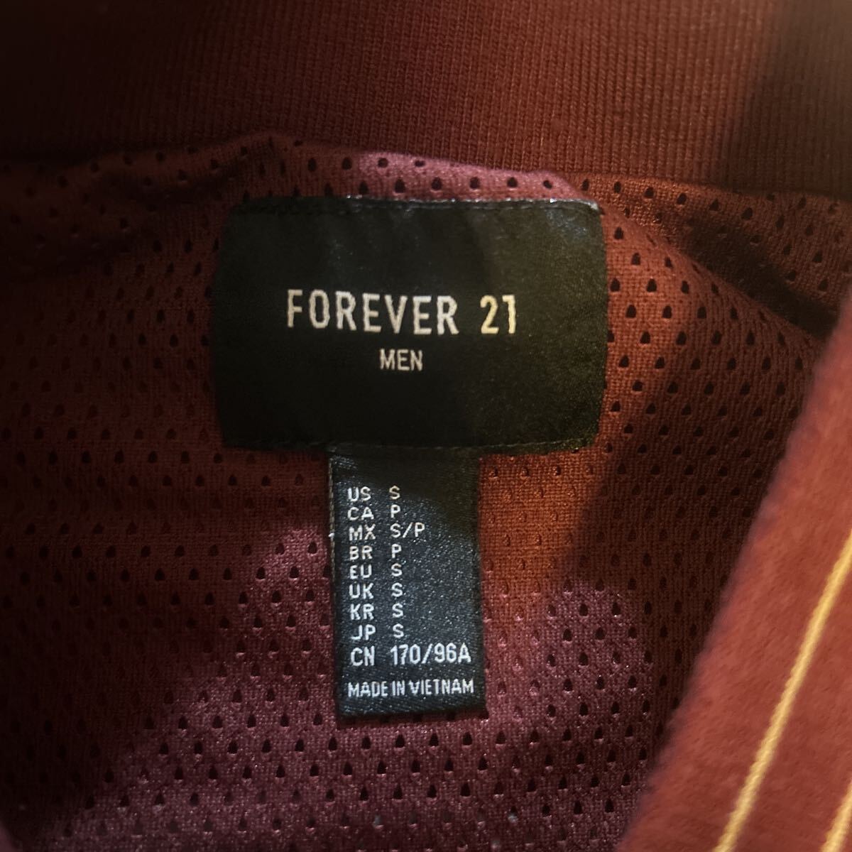 FOREVER21 スーベニアジャケット スカジャン サイズS 状態良し 両面刺繍 虎 バーガンディ×ゴールド _画像6