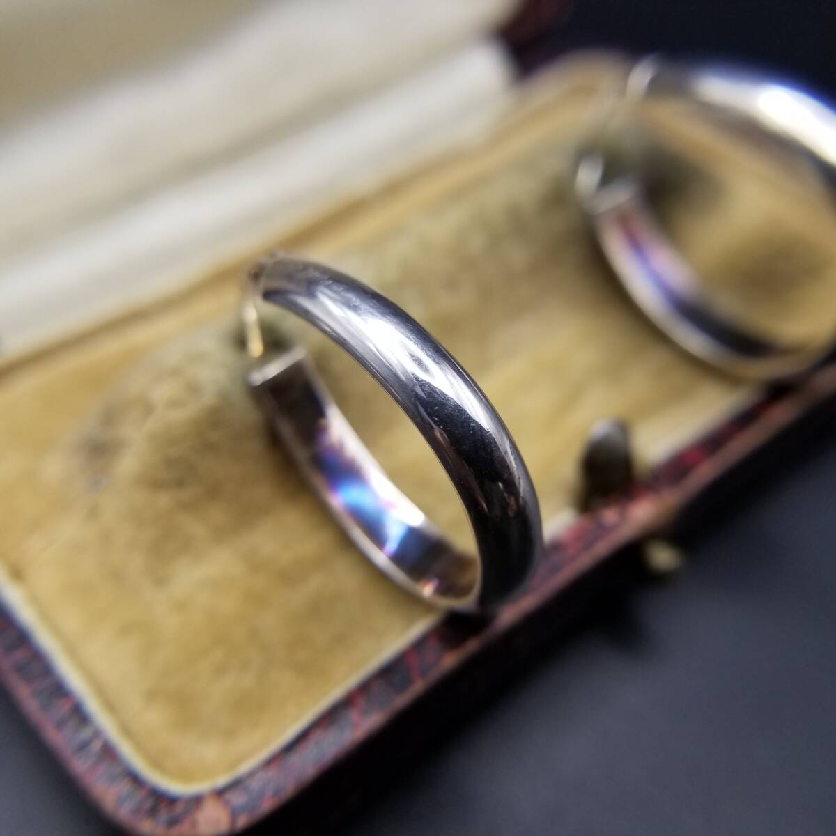 シンプル オーバル リング 925 シルバー ヴィンテージ フープ ピアス 銀 小ぶり 上品 定番 スタイリッシュ Y25-G①_画像2