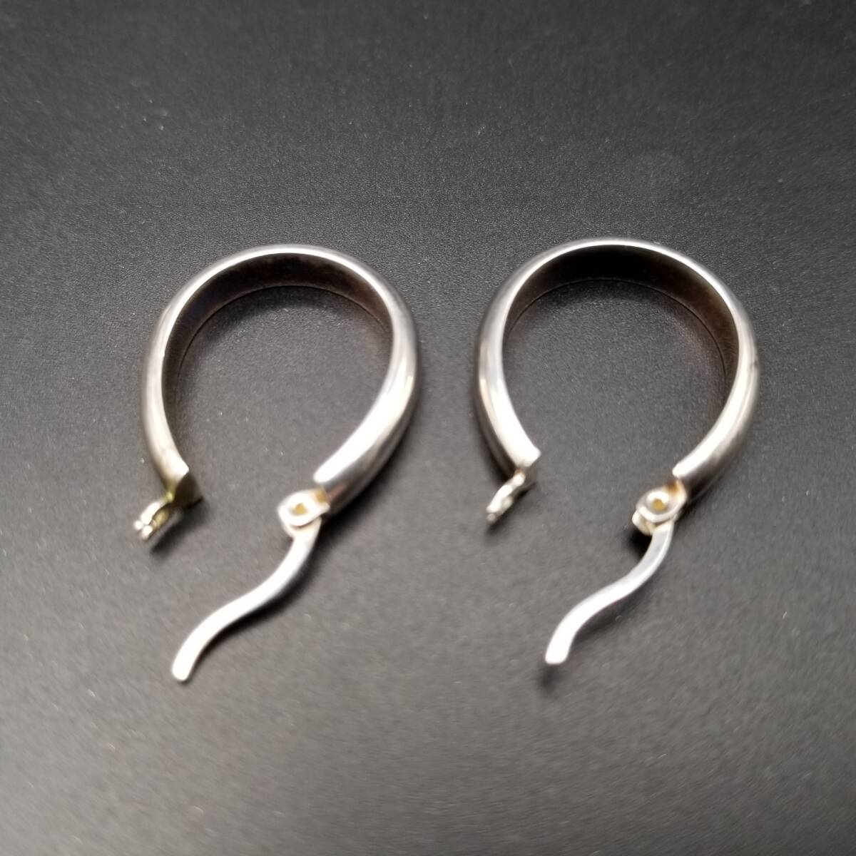 シンプル オーバル リング 925 シルバー ヴィンテージ フープ ピアス 銀 小ぶり 上品 定番 スタイリッシュ Y25-G①_画像9