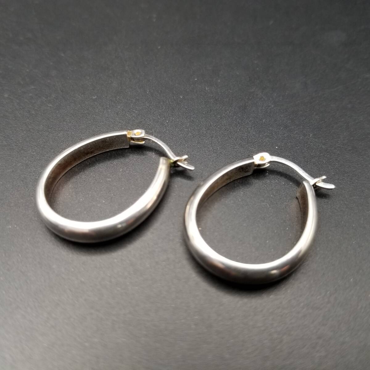 シンプル オーバル リング 925 シルバー ヴィンテージ フープ ピアス 銀 小ぶり 上品 定番 スタイリッシュ Y25-G①_画像10