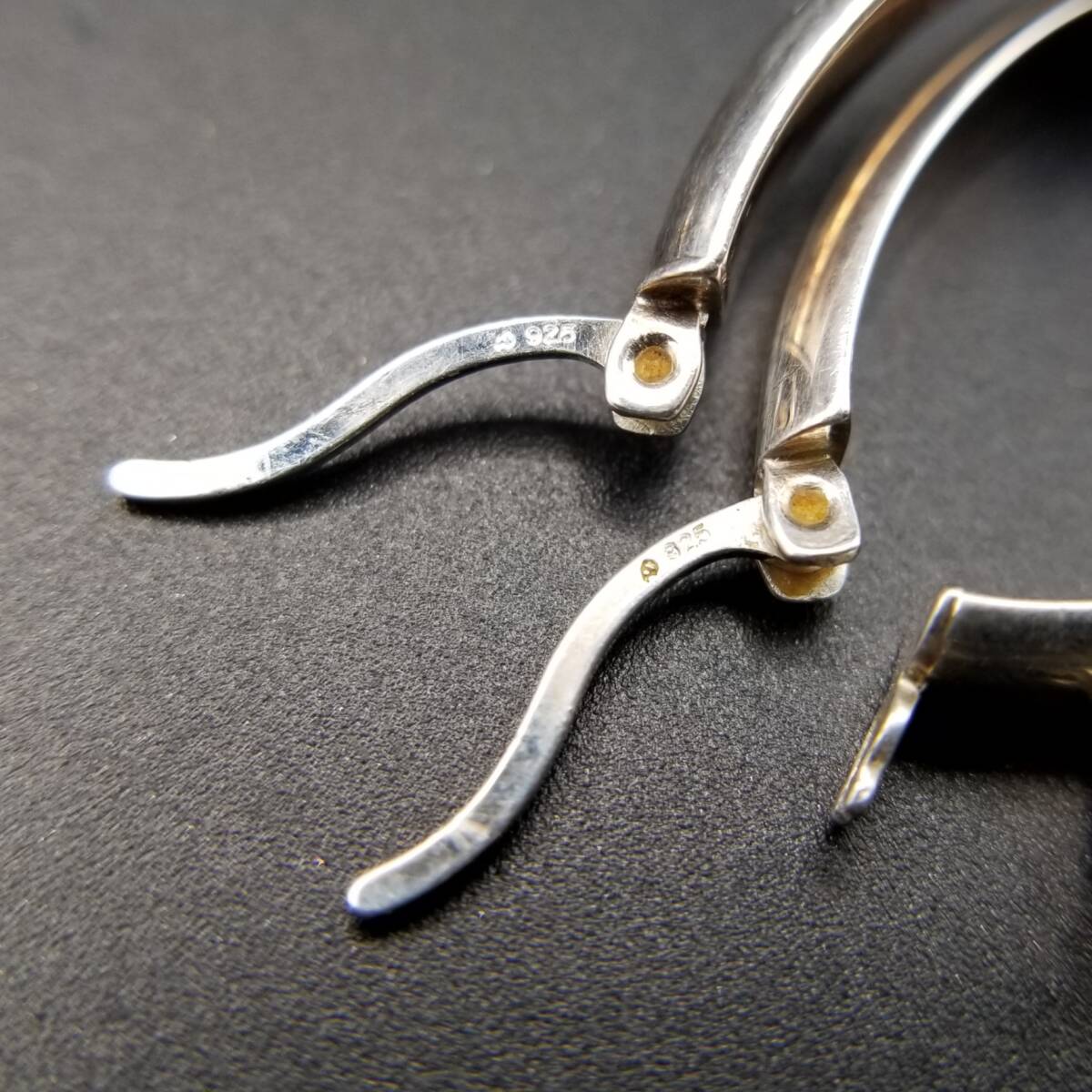 シンプル オーバル リング 925 シルバー ヴィンテージ フープ ピアス 銀 小ぶり 上品 定番 スタイリッシュ Y25-G①_画像7