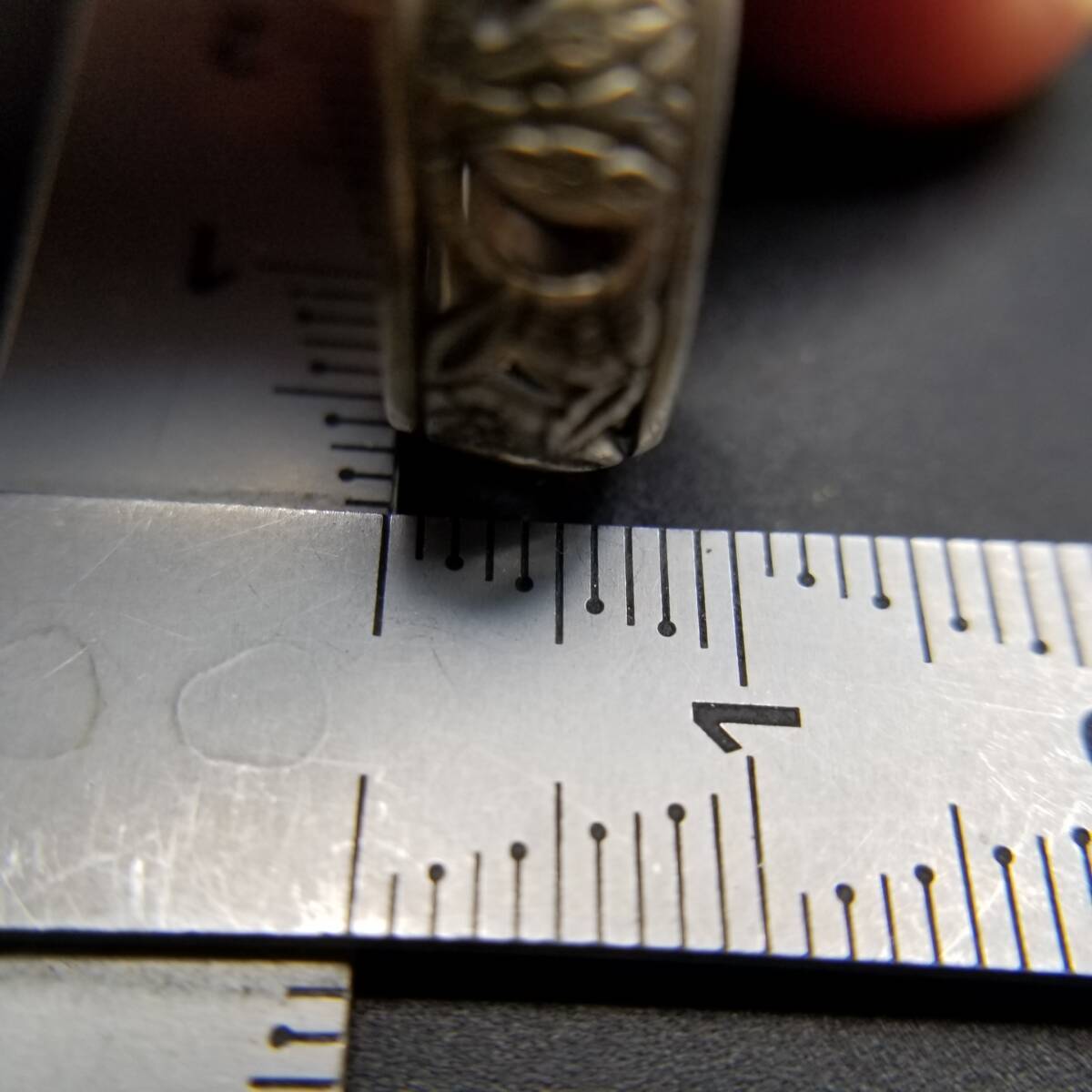 50'60's頃 Uncas社製 フローラル お花 オープンワーク ヴィンテージ バンド リング 925 シルバー 銀 指輪 中太 モチーフジュエリー Y25-B_画像10