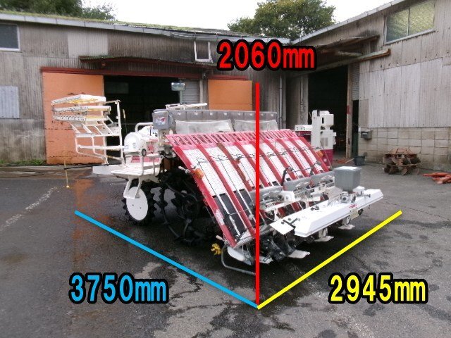 千葉 ヤンマー 8条植 田植機 RG8 ダブルタイヤ 361時間 ディーゼル 21馬力 ロータリ式 UFO ローター 施肥機 除草剤散布機 箱まき 中古品_画像3