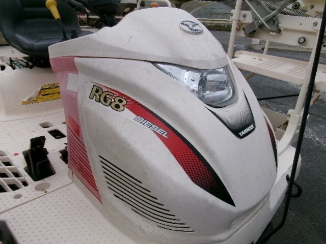 千葉 ヤンマー 8条植 田植機 RG8 ダブルタイヤ 361時間 ディーゼル 21馬力 ロータリ式 UFO ローター 施肥機 除草剤散布機 箱まき 中古品_画像2
