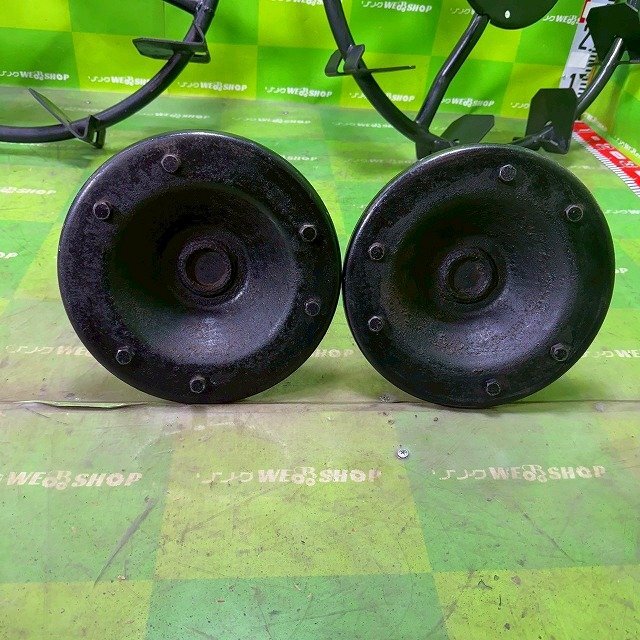 保留 福岡■ 田植機 用 補助車輪 セット 六角軸 鉄車輪 シャフト タイヤ 左右 部品 パーツ 田植え 鉄 補助 車輪 中古 ■14-_画像8