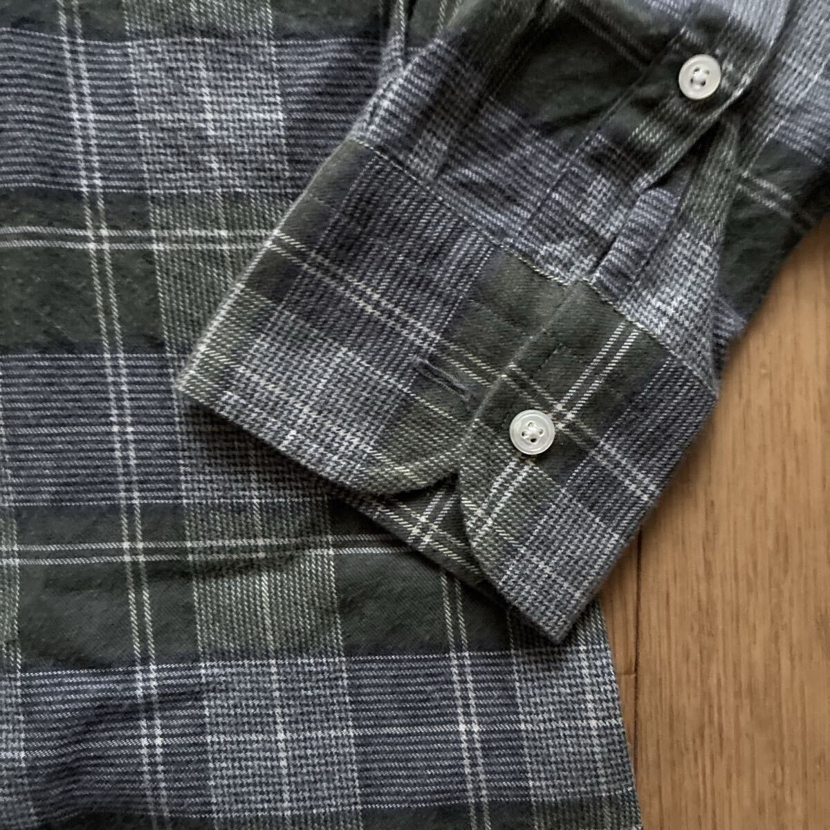 美品 Belesto ベレスト EDIFICE エディフィス イタリア高級生地使用 チェック ネルシャツ サイズ48_画像4