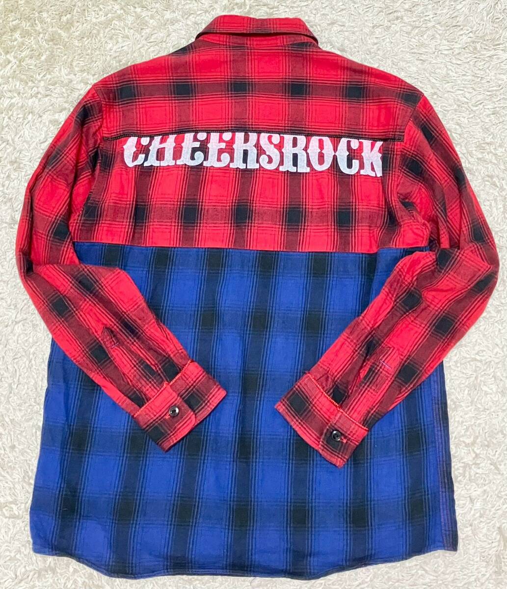 【美品★】Lサイズ ROLLING CRADLE 長袖 オンブレチェック ネルシャツ●バイカラー☆ローリングクレイドル (10)_画像6