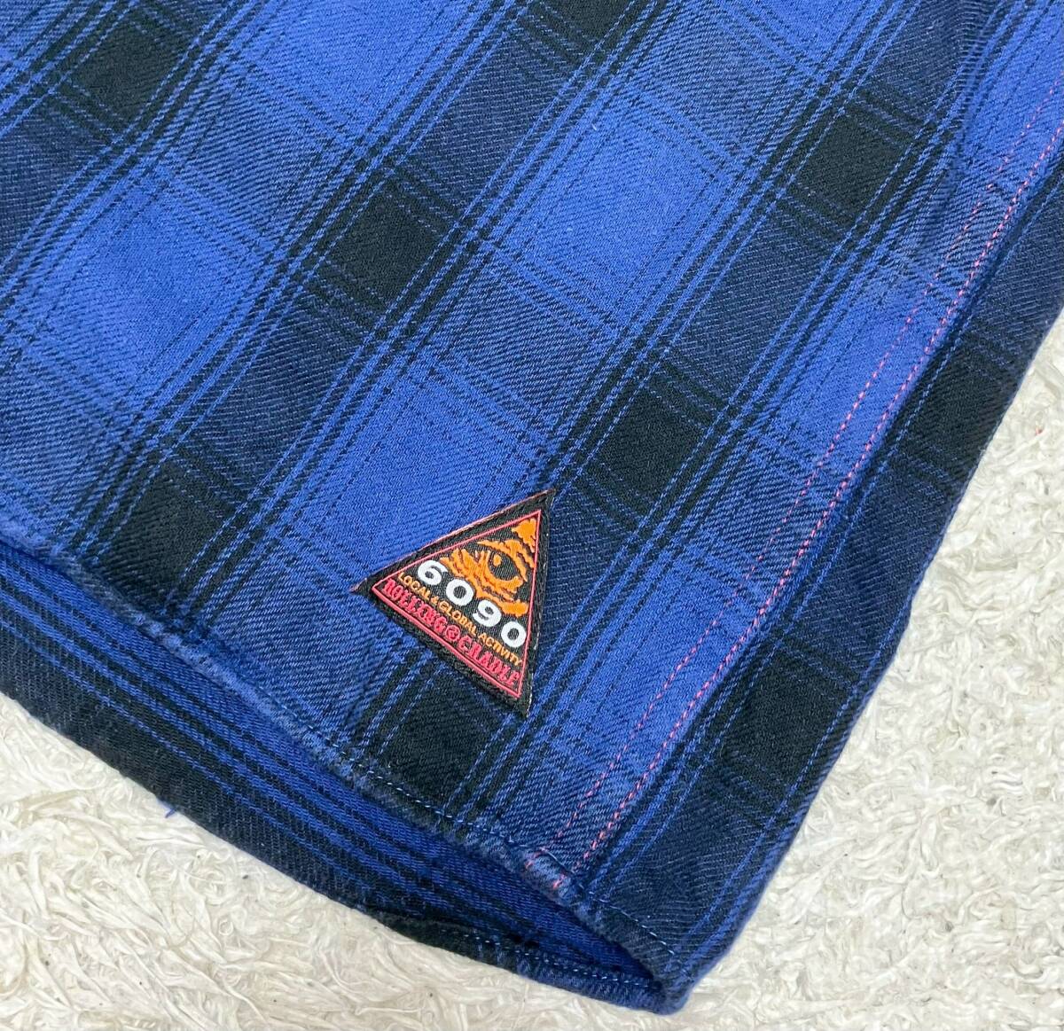 【美品★】Lサイズ ROLLING CRADLE 長袖 オンブレチェック ネルシャツ●バイカラー☆ローリングクレイドル (10)_画像5