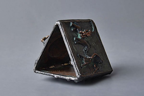 k291【和み】茶道具 珍品 イエスキリスト最後の晩餐の図蓋置 ブロンズ 検 茶道具煎茶道具中国古玩台湾煎茶民藝美術品李朝高麗新羅清朝の画像6