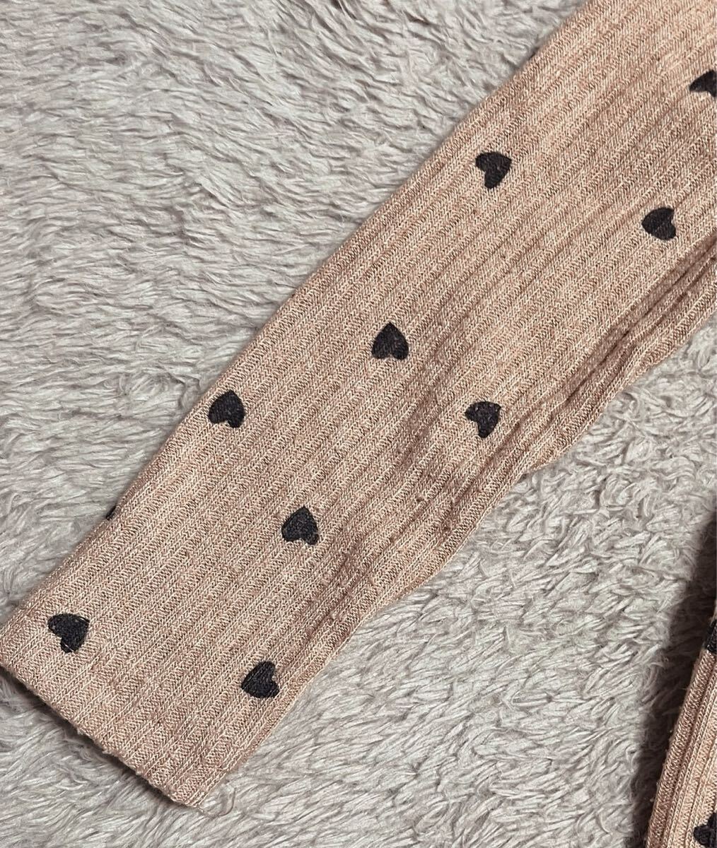 SHEIN 長袖ワンピース 4Y 100cm リブ ハート シーイン_画像10