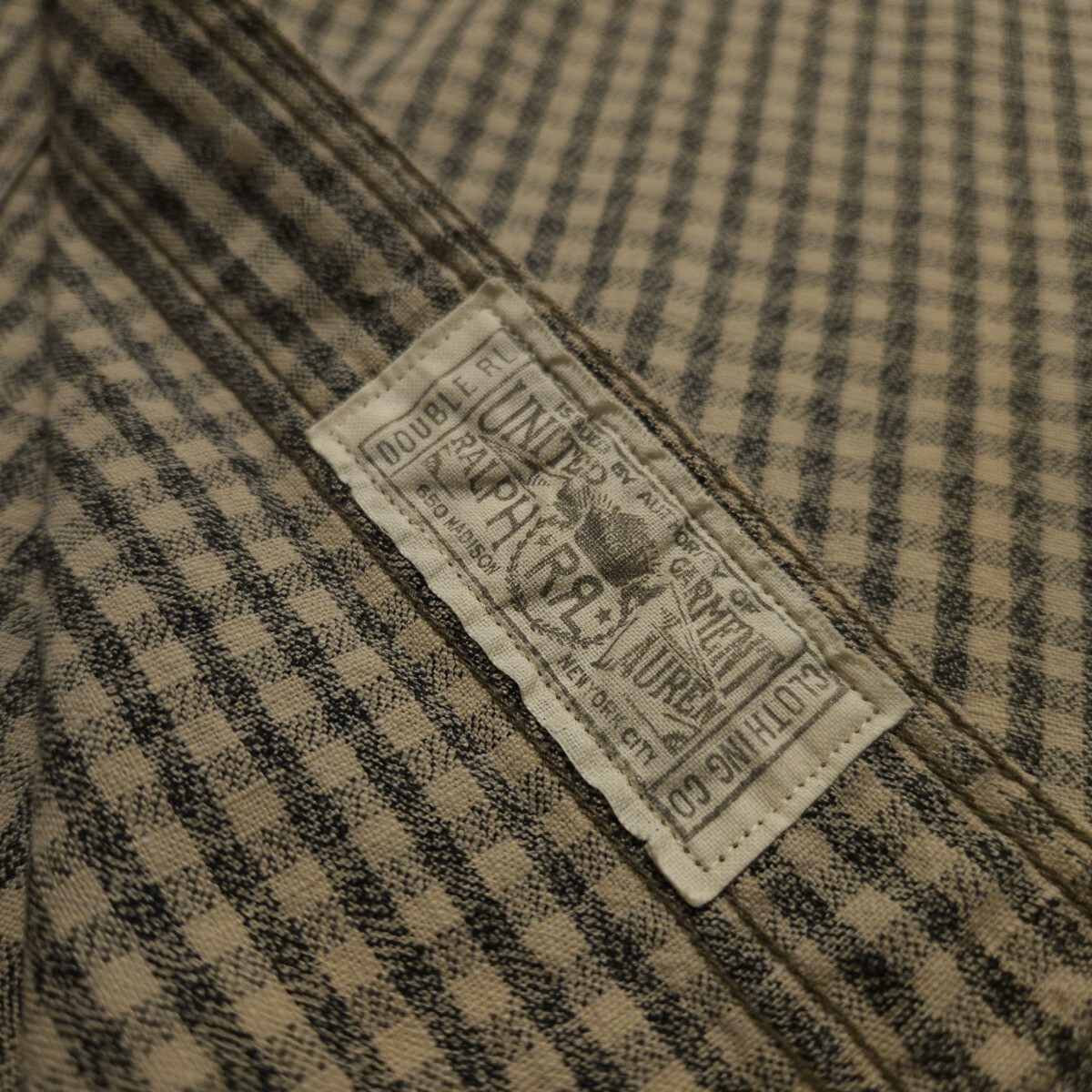 【逸品】RRL JASPE PLAID WORK SHIRT【M】ジャスペ プラッド ワークシャツ BIGYANK 山ポケ 煙草 チンストラップ 霜降り 総柄 RALPH LAUREN_画像5