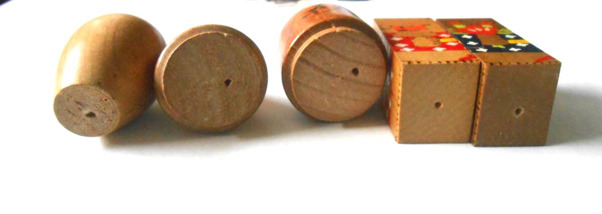 まとめて5体 郷土民芸 五十嵐豊 木彫 角童子2体 やはた工房 那須高原 ぼっくりわらし/春夏秋冬 亮一 こけし 木彫り 人形 置物_画像8