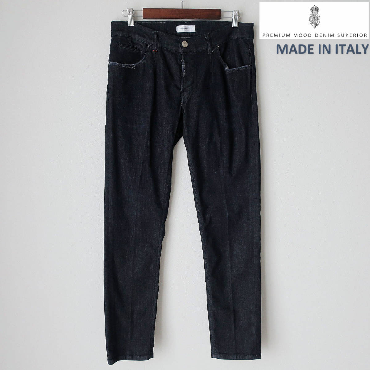 未使用 P.M.D.S. PREMIUM MOOD DENIM SUPERIOR 最高峰 イタリア製 デニム ジーンズ ストレッチ PMDS 黒 ブラック メンズ W36 2XL XXL_画像1