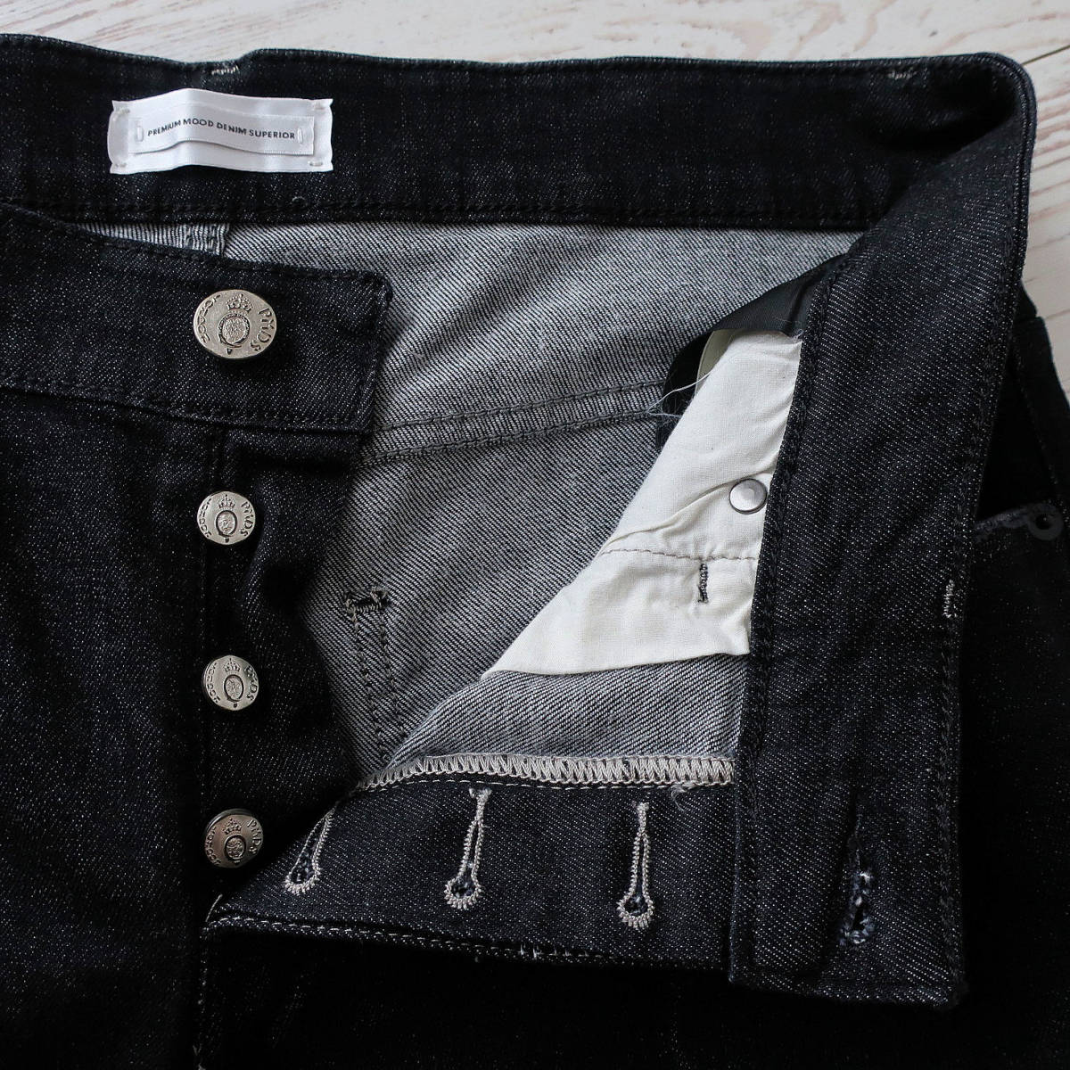 未使用 P.M.D.S. PREMIUM MOOD DENIM SUPERIOR 最高峰 イタリア製 デニム ジーンズ ストレッチ PMDS 黒 ブラック メンズ W36 2XL XXL_画像6