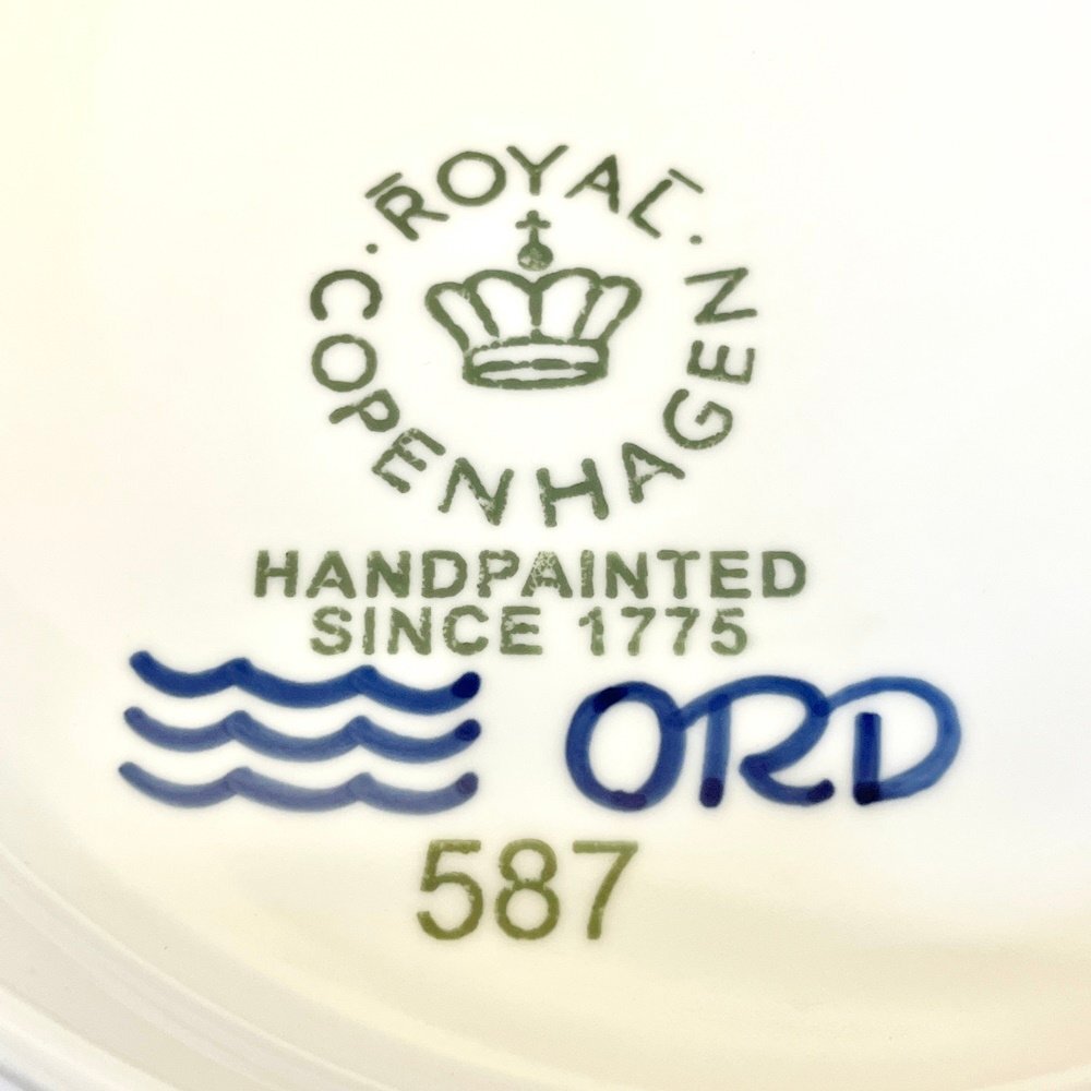 rm) ROYAL COPENHAGEN ロイヤル コペンハーゲン ブルーフルーテッド 大皿 ラウンド プレート 587 中古美品 USED 陶器/洋食器_画像2