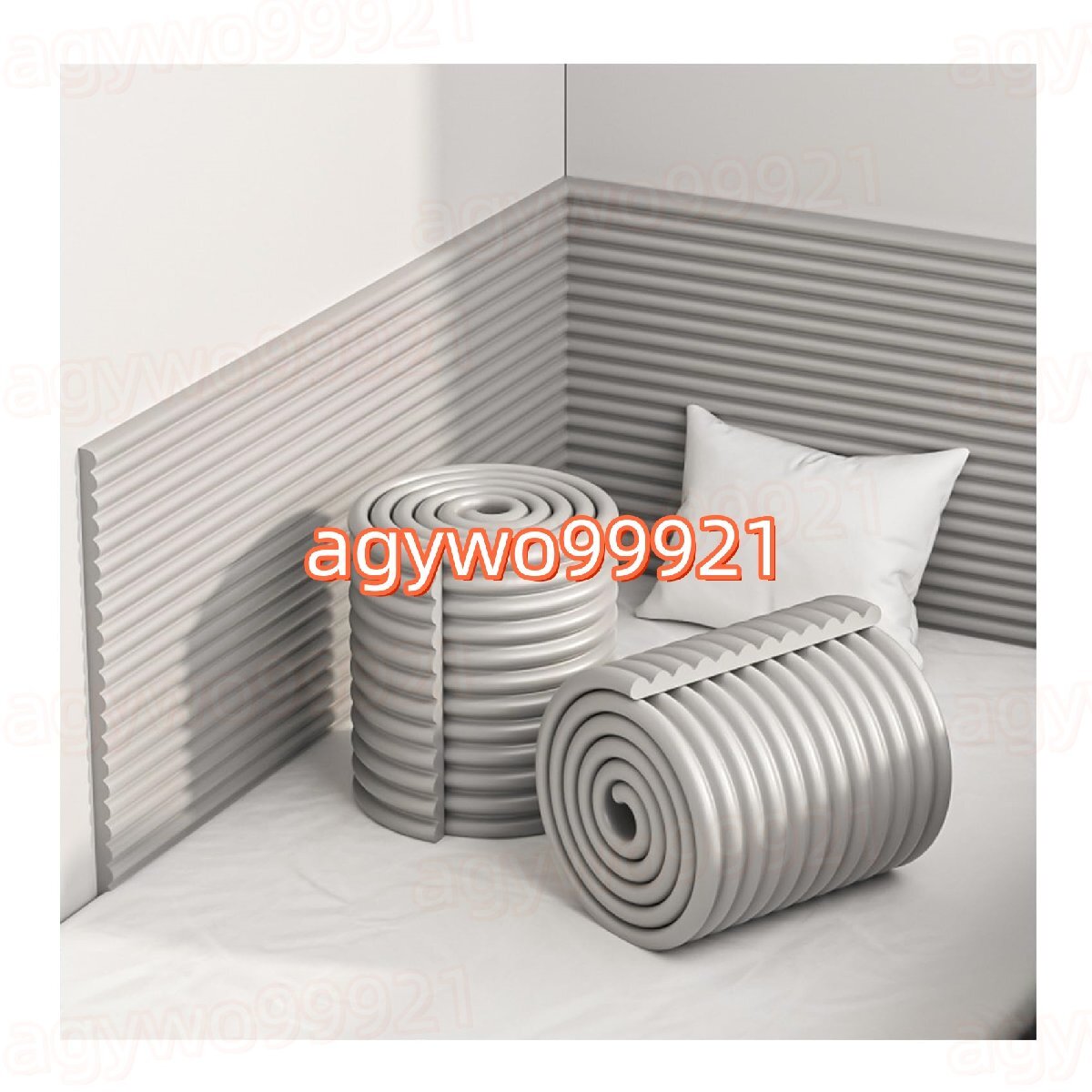 ウォールクッション 壁クッション 3D壁紙 衝突防止壁パネル 防水シール 壁マット コーナー 断熱 保護 green 長さ2m【幅20cm/厚さ12mm】_画像6