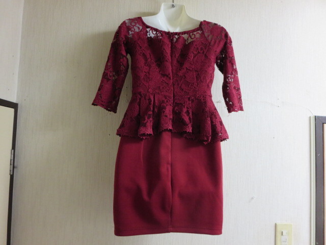 ★dazzy★　ワインレッド　レース　ミニドレス　ワンピース　 ドレス_画像2