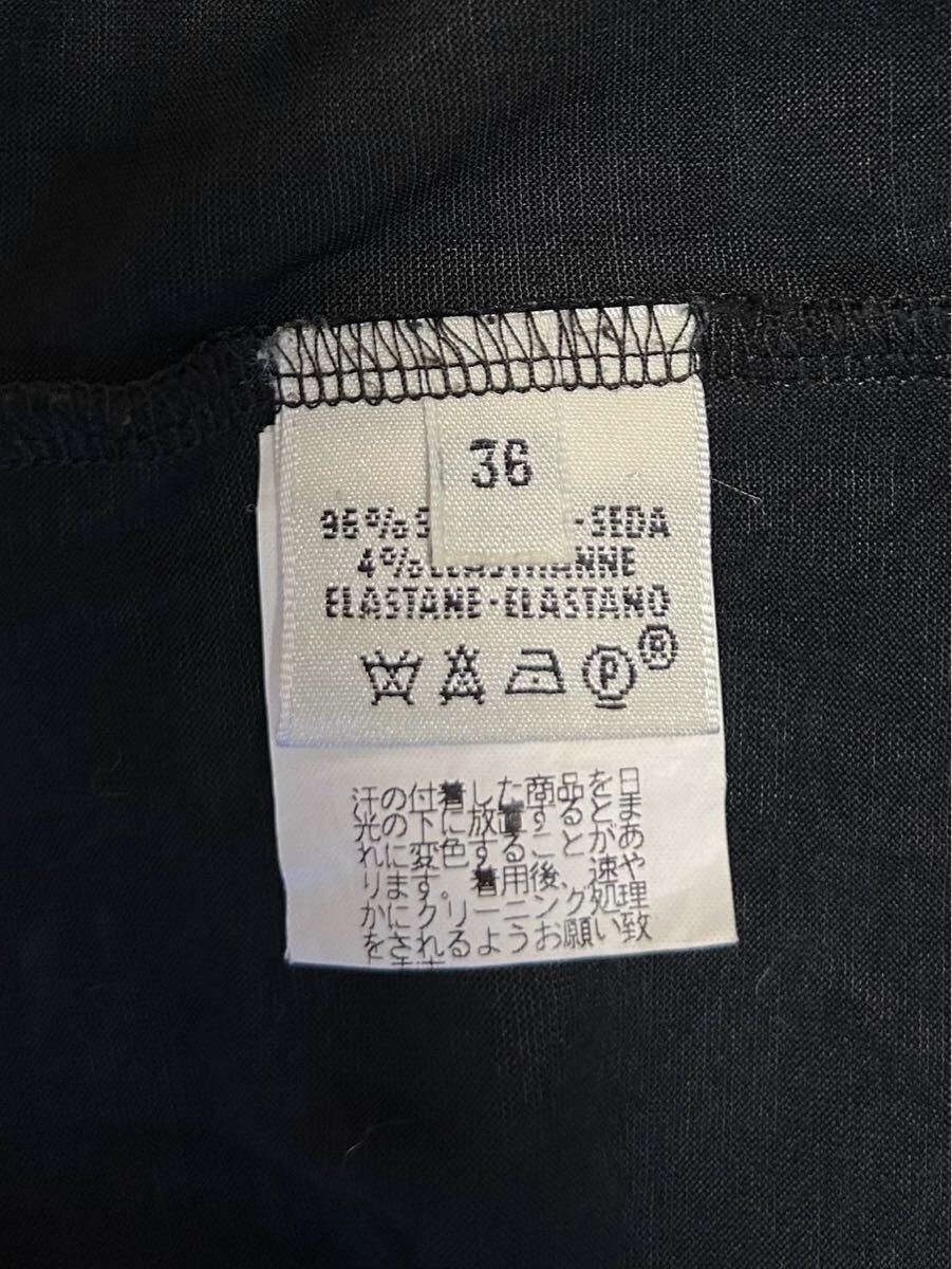 HERMES/エルメス/マルジェラ期/長袖カットソー/size36/黒/シルク