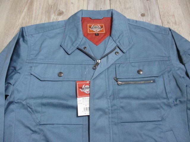 作業服 L サイズ◆長袖 ブルゾン サンエス SUN-S BC21251 作業服 作業着 新品 長袖 ワーク ジャンパー アルペン グリーン 青 系 未使用 190_画像5