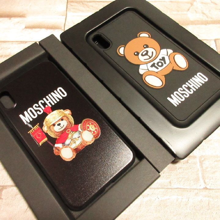 MOSCHINO★iPhone XS Max 2個セット モスキーノ アイフォン スマホ 携帯 ケース カバー くま クマ テディベア 未使用 新品 黒 ブラック Z_画像1