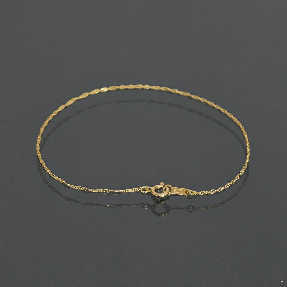 ブレスレット チェーン 10金 イエローゴールド スクリューチェーン 幅1.0mm｜鎖 K10YG k10 10k 貴金属 ジュエリー レディース メンズ_画像1