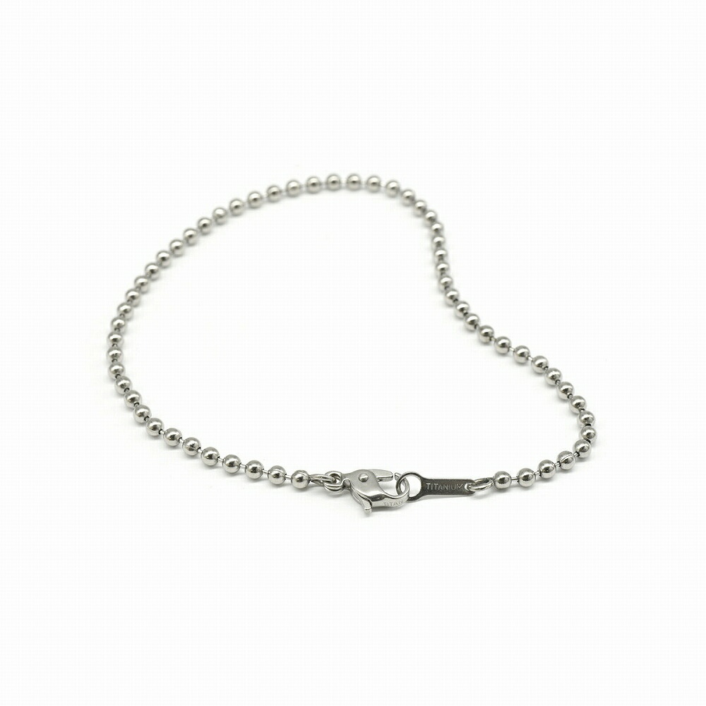ブレスレット チェーン 純チタン ボールチェーン 幅2.3mm 長さ22cm|鎖 チタン アクセサリー レディース メンズ_画像1