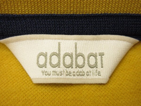 アダバットadabat★洗える♪定価¥23100(税込)ロゴ×アーガイ刺繍 ポロシャツ カットソー 吸湿発熱◆メンズサイズ46(M位)_画像4