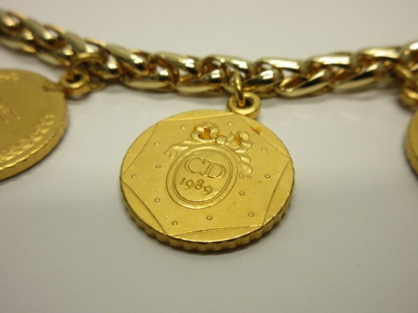 クリスチャンディオール Dior ★CDロゴ入り　コインモチーフチェーンブレスレット_画像5