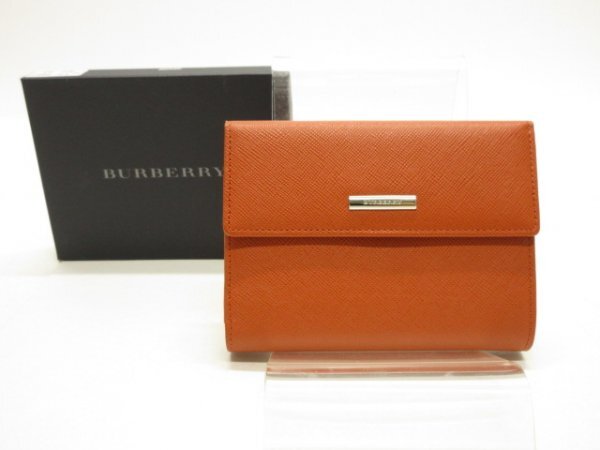 バーバリー BURBERRY★ロゴプレート付　レザー財布　ウォレット■箱付_画像1