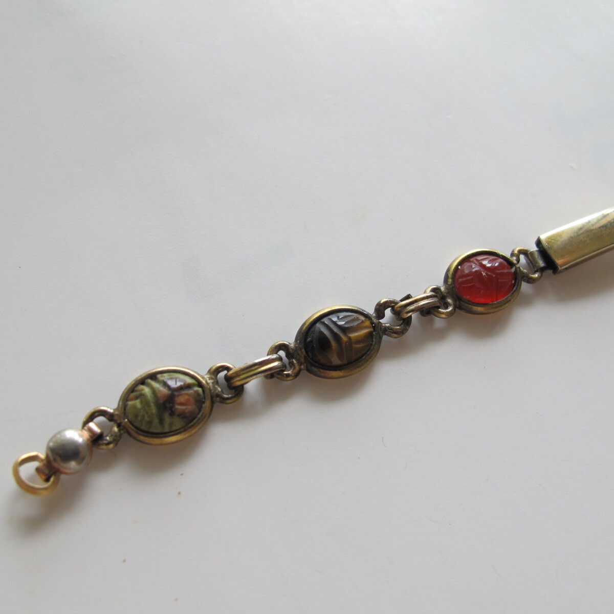 E3 アンティーク時計バンド アメリカHadley社製 スカラベ 金色 C型 金張りUSED_画像2