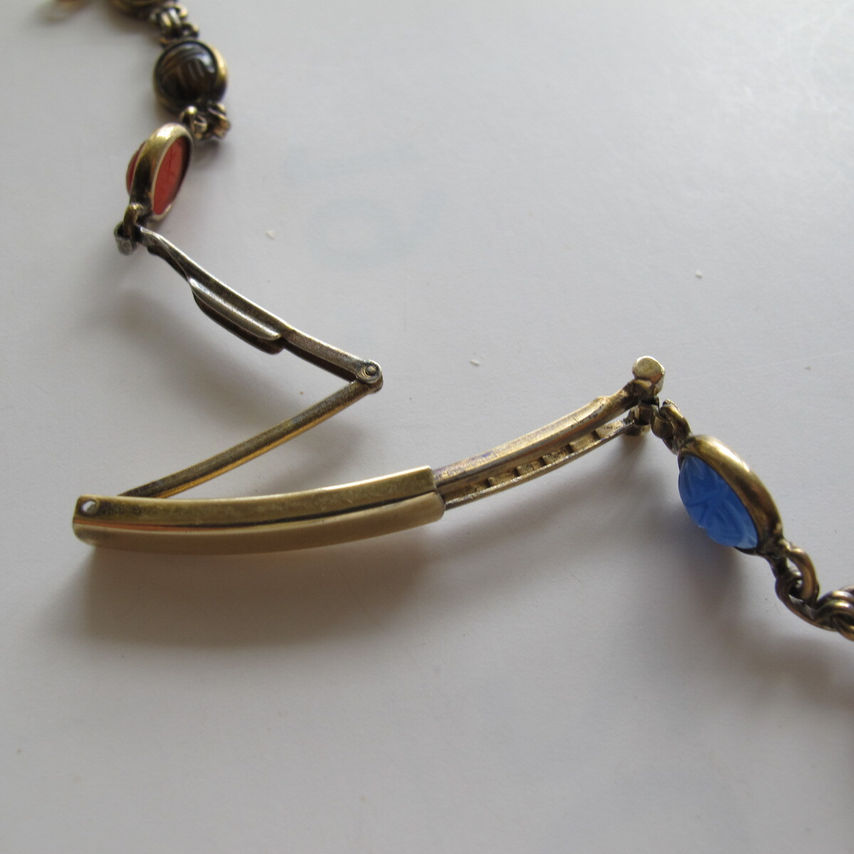 E3 アンティーク時計バンド アメリカHadley社製 スカラベ 金色 C型 金張りUSED_画像7